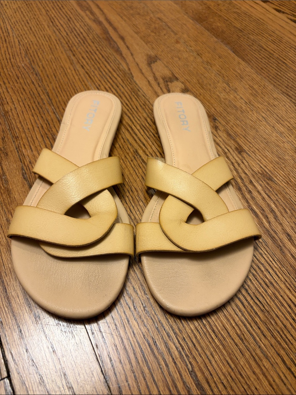 Fitory Tan Braided Slide Sandals